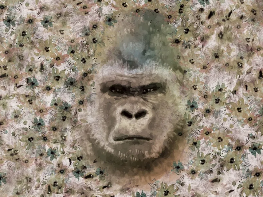 Carta da parati colori terra Monkey Kong di Instabilelab