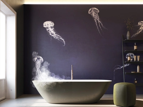 Carta da parati con animali marini Onera di Instabilelab