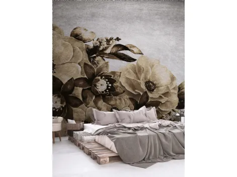 Carta da parati con grandi fiori impattanti Romance di Instabilelab