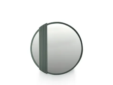 Specchio rotondo Zero 16 in massello di rovere di Devina Nais