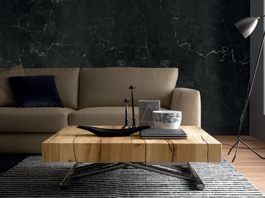 Tavolino trasformabile con top in legno Tavoletto di Altacom