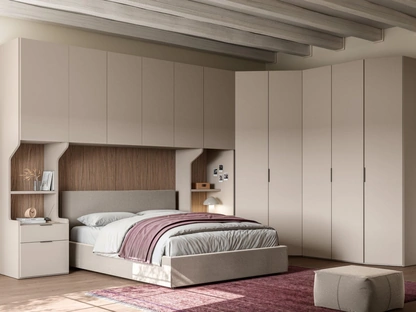 Armadio angolare a ponte con anta battente Liscia + Crea 1200 e Crea 138 38 di Orme