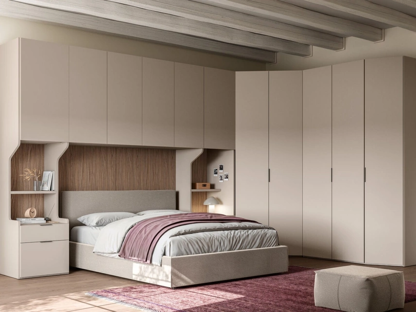 Armadio angolare a ponte con anta battente Liscia + Crea 1200 e Crea 138 38 di Orme