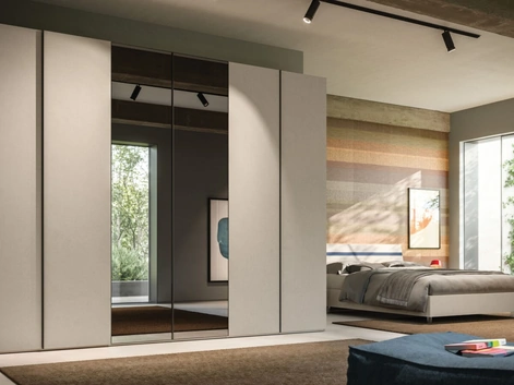 Armadio con anta battente Manlò + Specchio 28 di Orme