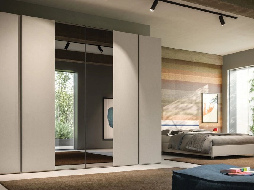 Armadio con anta battente Manlò + Specchio 28 di Orme