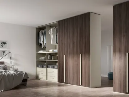 Armadio con ante battenti Power 34 Rovere Cotto e Corda di Trentanove