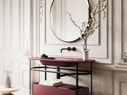 Mobile da Bagno sospeso Almond 02 in laccato opaco di Arbi