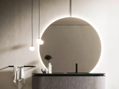 Mobile da Bagno sospeso Almond 08 in Laminam Burgundy di Arbi