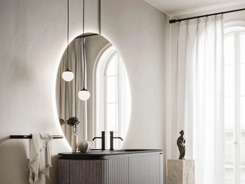 Mobile da Bagno sospeso Almond 08 in Laminam Burgundy di Arbi