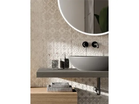 Mobile da Bagno sospeso Composizione B11 in Rovere massello di Devina Nais
