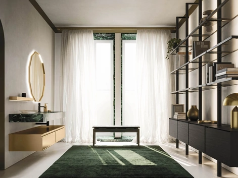 Mobile da Bagno sospeso Decor Precious gold in laccato di Arbi