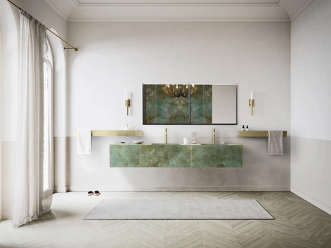 Mobile da Bagno sospeso Luxor 02 in Laminam Ossido Verderame di Arbi