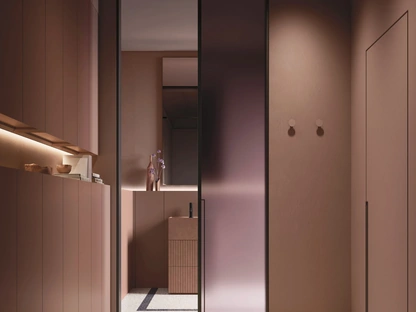 Mobile da Bagno a terra salvaspazio Over 05 in laccato con monolite in gres di Arbi