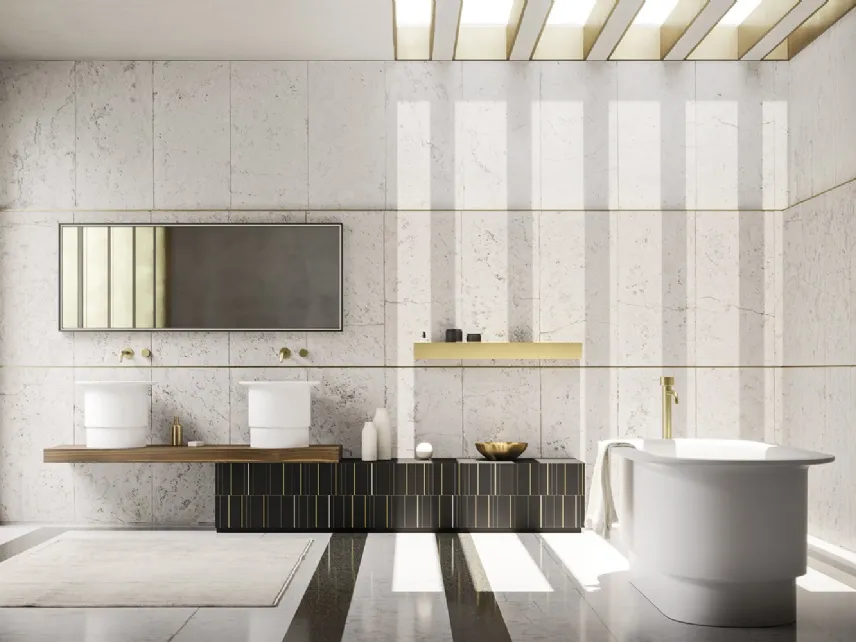 Mobile da Bagno Sky Texture 12 finitura golden nero di Arbi