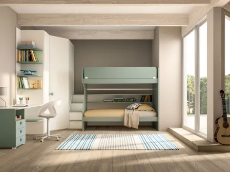 Camera con letto a castello e scrivania Room 164 di Zg Mobili