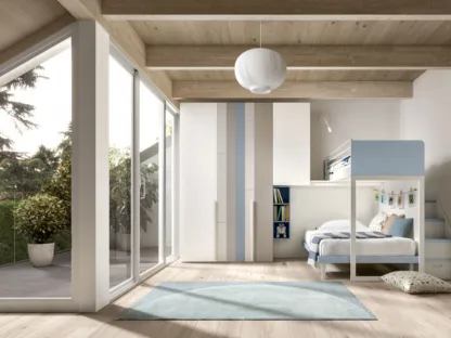 Camera con soppalco Room 163 con armadio dalle ante personalizzabili di Zg Mobili