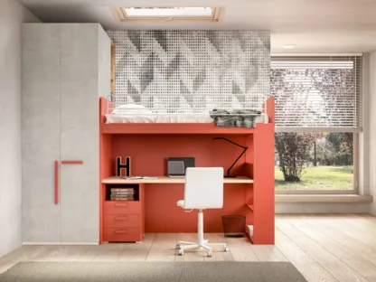 Camera con soppalco e scrivania Room 173 di Zg Mobili