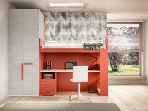 Camera con soppalco e scrivania Room 173 di Zg Mobili