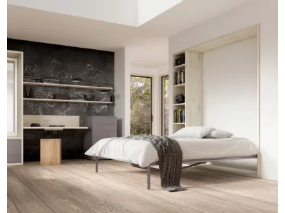 Camera salvaspazio con scrivania e letto aperto Room 150 di Zg Mobili