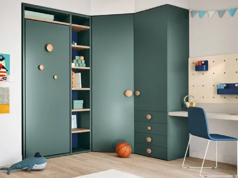Cameretta componibile Kids space 28 in melaminico di Nidi