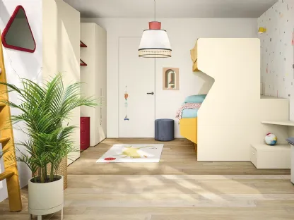 Cameretta con letti a castello Kids space 30 in melaminico di Nidi