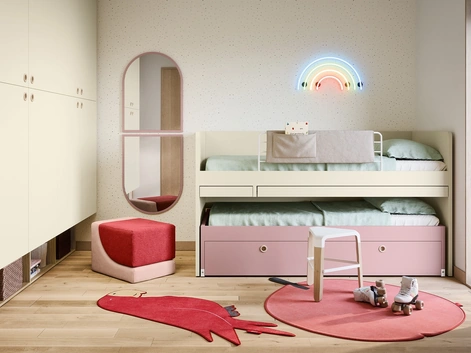 Cameretta Salvaspazio con Letti Rialzati di Nidi