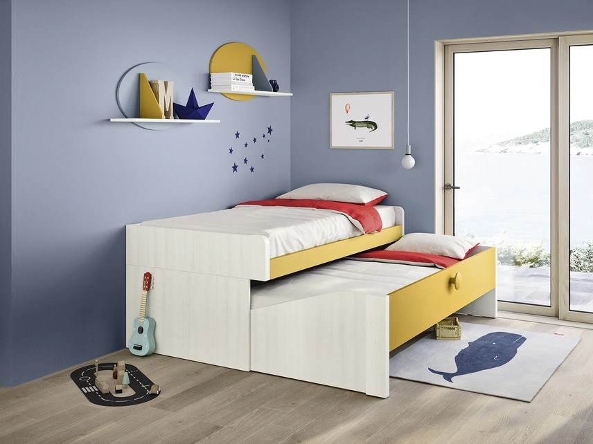 Cameretta Salvaspazio Letto Pablo con secondo letto estraibile di Nidi