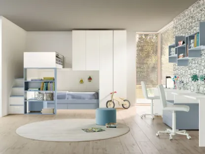 Camera per bambini con soppalco Room 166 di Zg Mobili