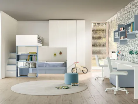 Camera per bambini con soppalco Room 166 di Zg Mobili