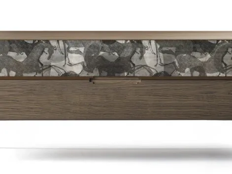 Comò Icon's 101 Iliade V05 in legno con stampa decorativa di Devina Nais