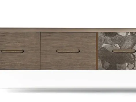 Comò Icon's 102 Iliade V05 in legno con stampa decorativa di Devina Nais