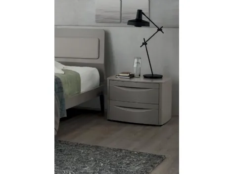 Comodino King in melaminico laccato Grigio di Maronese Acf