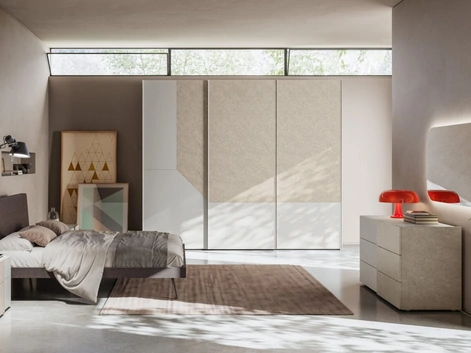 Letto matrimoniale Esacto Night 21 in tessuto imbottito di Orme