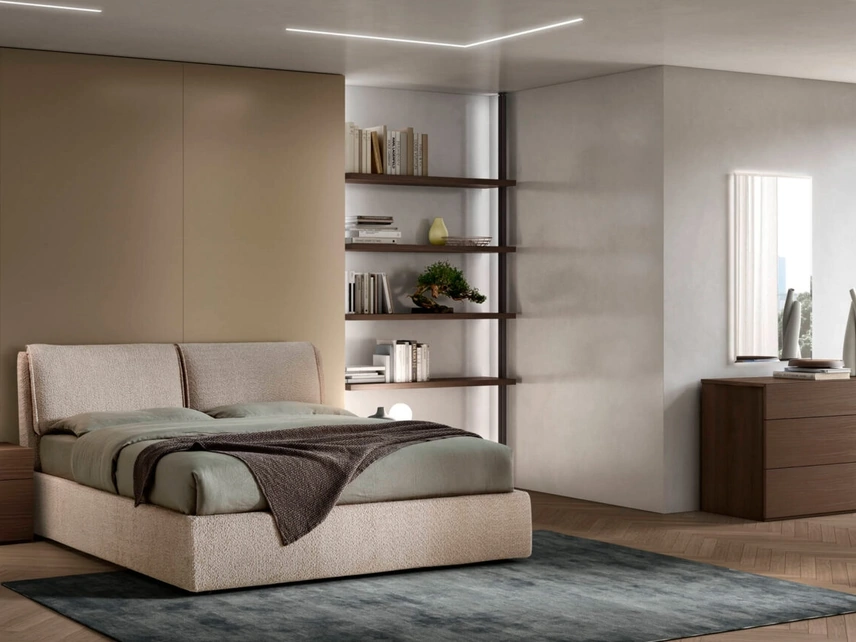 Letto imbottito Ester con box contenitore di Maronese