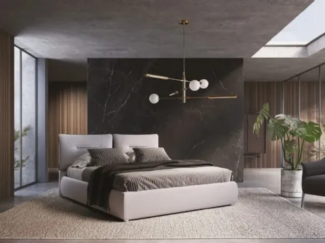 Letto contenitore con testiera imbottita Isabelle di Ergogreen