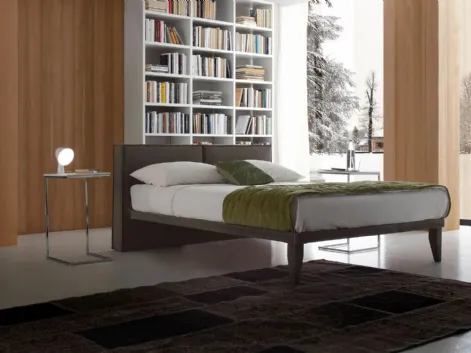 Letto con testiera in tessuto imbottito Jessie di Ergogreen