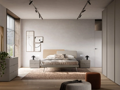 Letto matrimoniale Loli Night 18 in tessuto imbottito e materico Arena di Orme