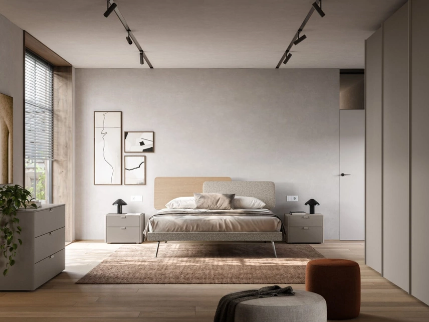 Letto matrimoniale Loli Night 18 in tessuto imbottito e materico Arena di Orme