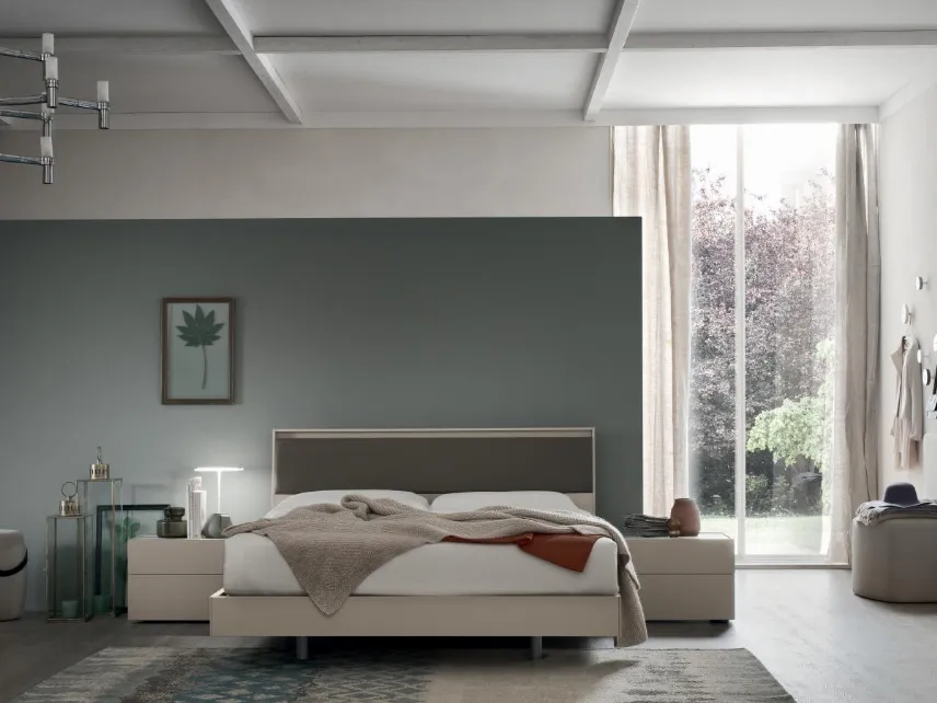 Letto Aida con struttura in Olmo Artico di Maronese Acf