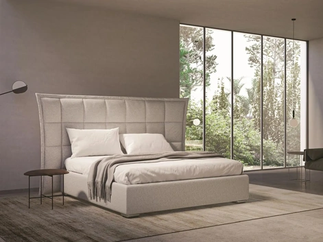 Letto imbottito con testiera trapuntata Maya High di Ergogreen