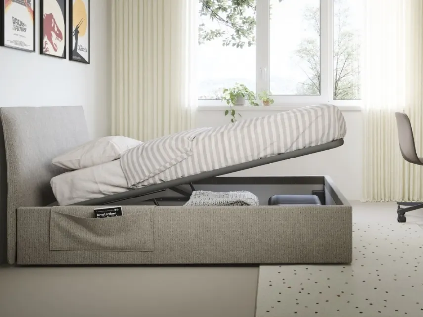 Letto singolo Flare con box contenitore di Nidi