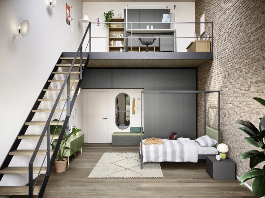 Letto singolo a baldacchino Kap di Nidi