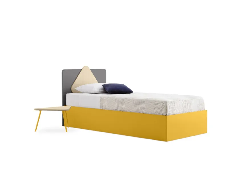 Letto singolo Trio con testiera e box contenitore di Nidi