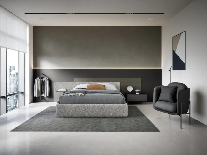 Letto Testiera Time con contenitore di Novamobili