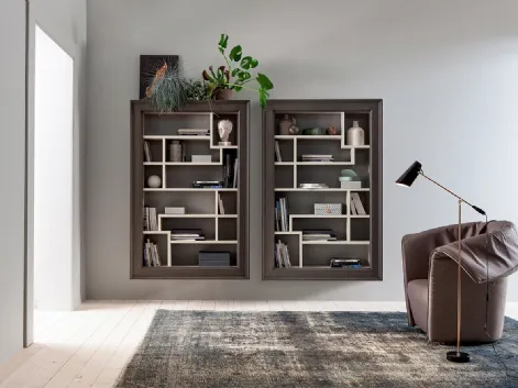 Libreria sospesa Lexington in Rovere massello laccato di Devina Nais