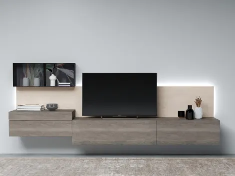 Mobile sospeso Living Zero 16 L35 in Rovere massello di Devina Nais