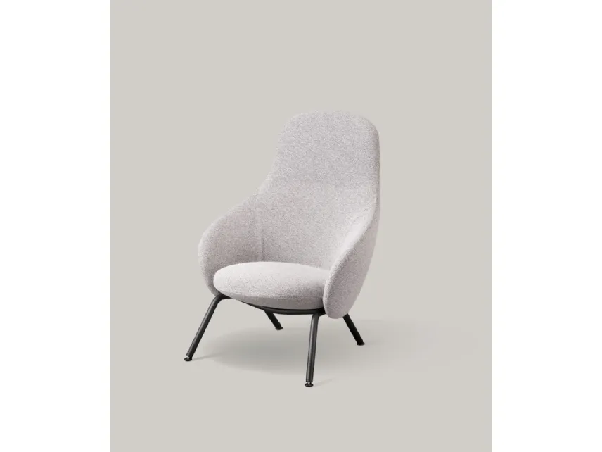 Poltrona Nebula Lounge in tessuto con base in metallo laccato Nero di Miniforms