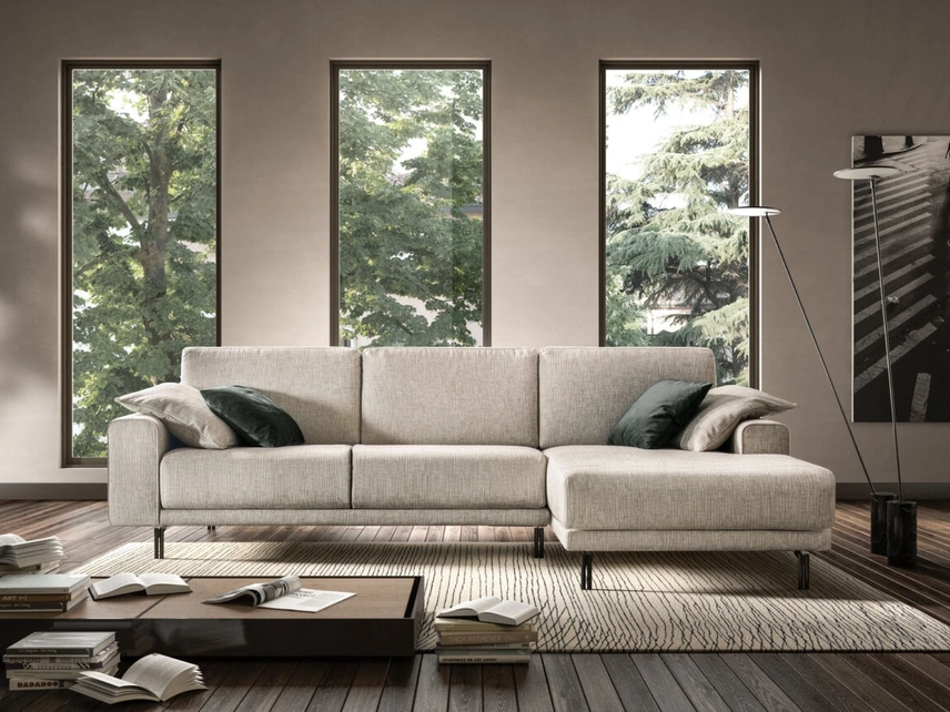 Divano con penisola Glamour di Rizzetto