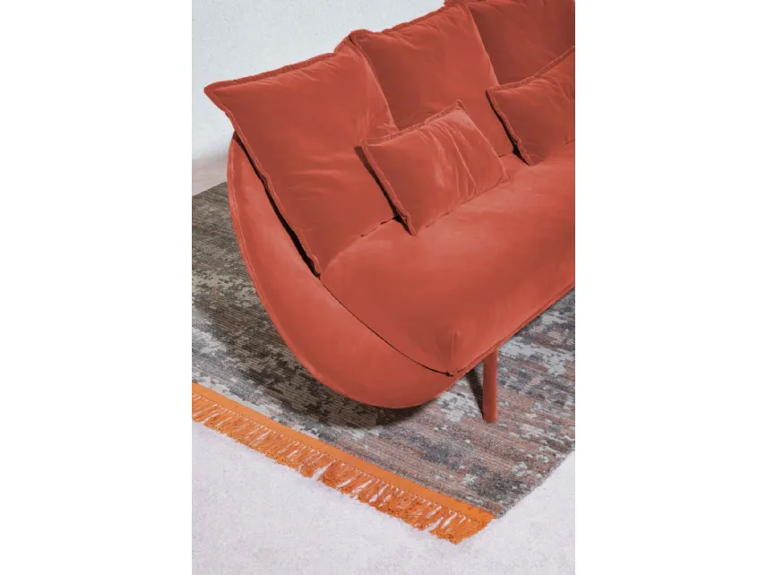 Divano lineare Lem Sofa in velluto imbottito di Miniforms