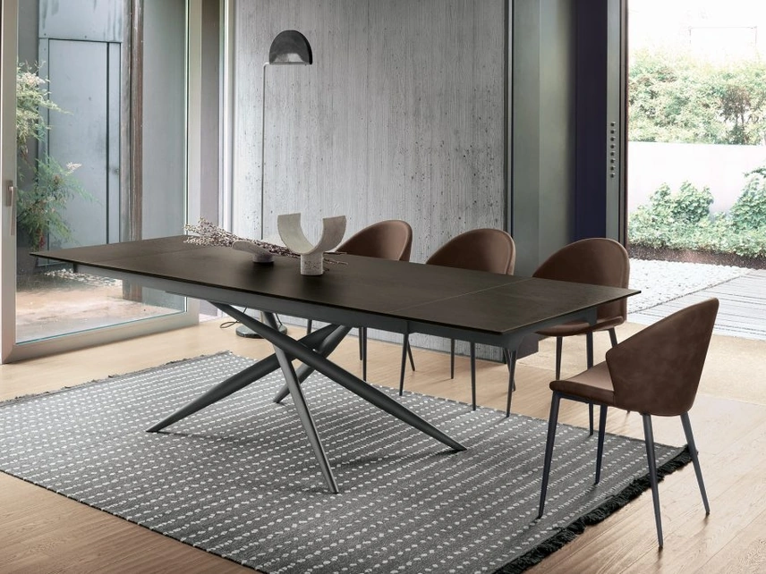 Tavolo allungabile Tiffany finitura materico calce scura di Sedit